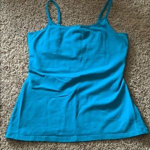 Blue shelf bra cami